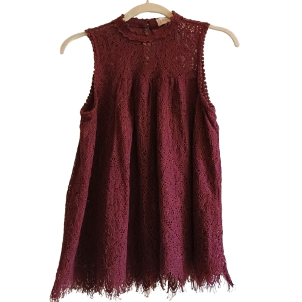 Altar'd State Medium Lace Sleeveless Blouse Top Lined Boho Fairy Whimsigoth - Picture 2 of 14